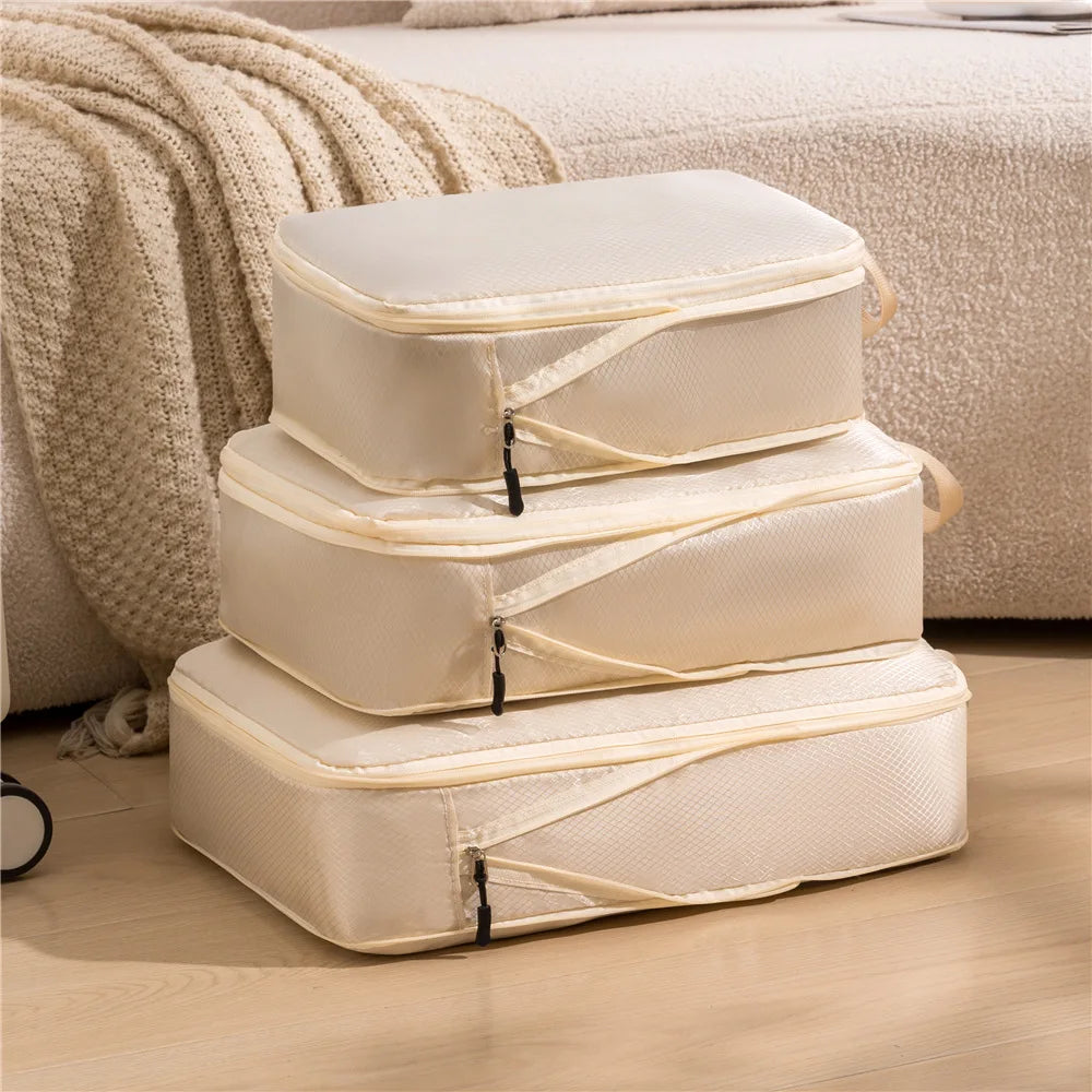 VOYAS 3-Piece Compressible Packing Cubes Set - Black