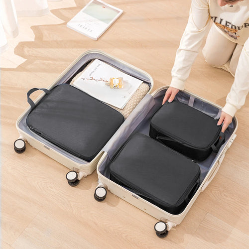 VOYAS 3-Piece Compressible Packing Cubes Set - Black